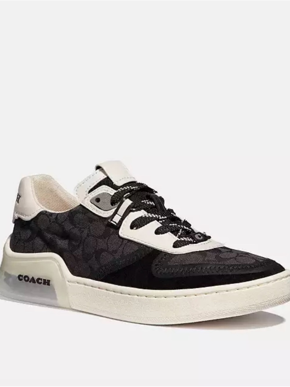 Coach Black and Cream Signature Low-Top Sneaker - Picture 2 of 6